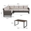 Buenhomino Patio Furniture Set 4 Piece, Wicker Rattan Sofa Couch with Thick Cushion and Coffee Table, L Shape All Weather Outdoor Conversation Set - 3 of 4
