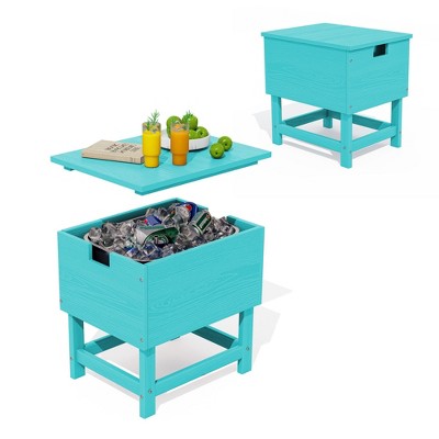 Hyleory Portable HDPE Side Table, 3-in-1 Patio Cooler Table