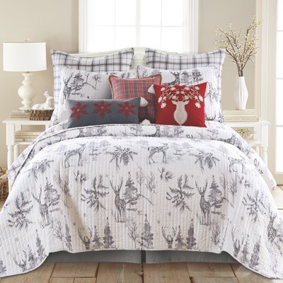 Sleigh Bells Holiday Quilt Gray - Villa Lugano