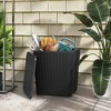 Costway 11.5 Gallon Water-proof Deck Box with Removable Lid Storage Container Side Table Black/Brown - 2 of 4