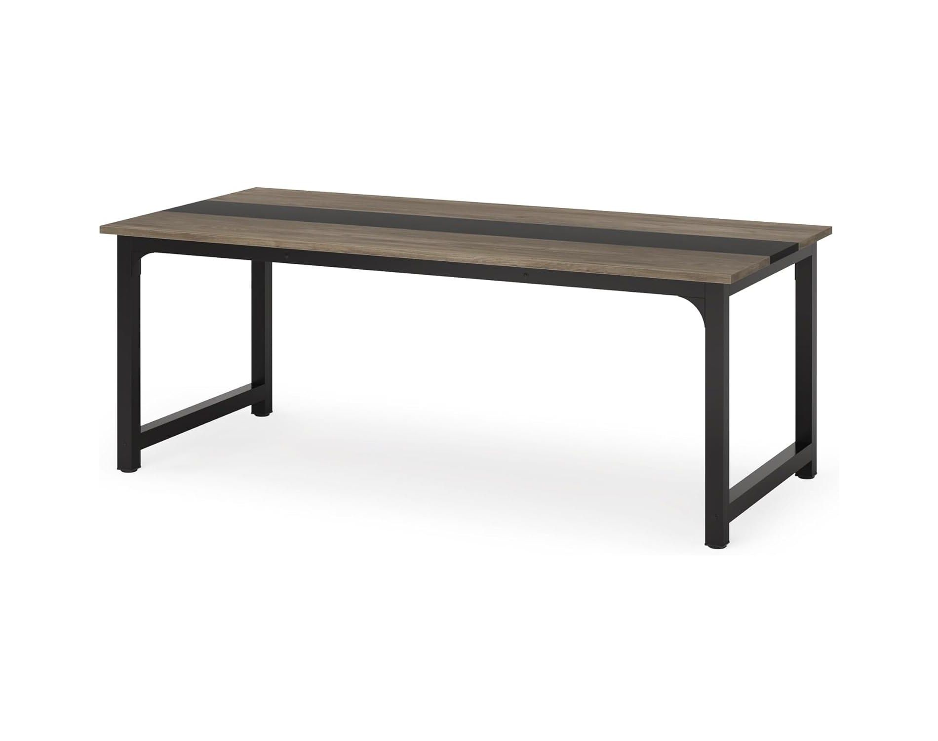 Tribesigns 70.86" Rectangular Computer Desk, Gray & Black
