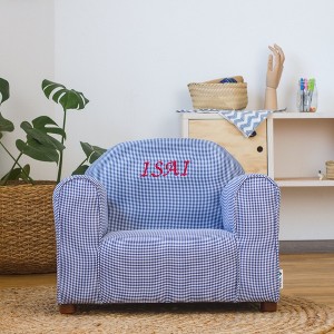 Keet Upholstered Personalized Kids Chair Checkers - 1 of 4