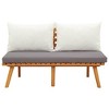 vidaXL Patio Bench with Cushion, 45.3" Solid Acacia Wood - 2 of 4