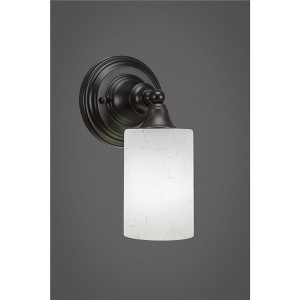 Toltec Lighting Any 1 - Light Sconce in  Espresso with 4" White Muslin Shade - 1 of 1