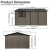 GDFStudio Douglas Metal Storage Shed with Sliding Door and Acrylic Windows - 3 of 4