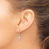 Black Bow Jewelry 15mm Polished Cross Dangle Earrings in Sterling Silver - 3 of 4