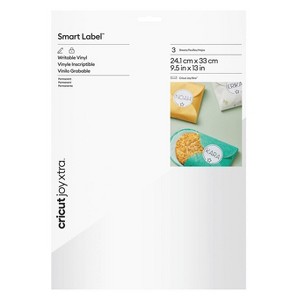 Cricut Joy 3ct Xtra Smart Writable Permanent Vinyl White: Printable Sticker & Label Craft Material, 13"x9.5" Sheets - 1 of 4