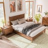 HOMES: Inside + Out 3pc Queen Neovesi Platform Bedroom Set Boho with 2 Nightstands Oak - 2 of 4