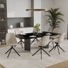 LeisureMod Markley Modern Leather Swival Dining Chair With Metal Legs - 3 of 4