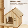 Adjustable Height Floor to Ceiling Cat Tree with Condo Cave, Hammock & Scratching Post, 98-110'' Cat Tower for Large Cats-3irtyhousy - 3 of 4