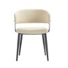 PAGED Modern Dining Chairs, Faux Leather Upholstered Living Room Chairs, Kitchen Chairs with Semi Circle Metal Base for Kitchen - 3 of 4