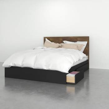 Bogota 3 Drawer Storage Bed with Headboard Truffle/Black - Nexera