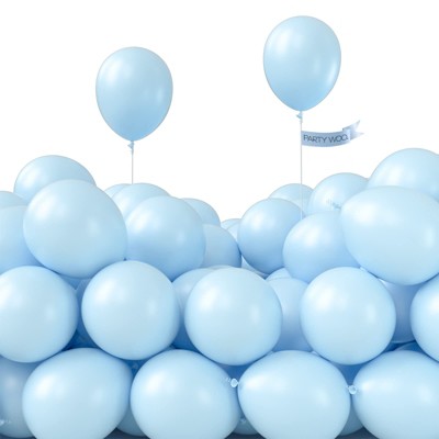 PartyWoo Balloons Baby Blue Light Pastel Sky Aqua 5 Inch 50 pcs