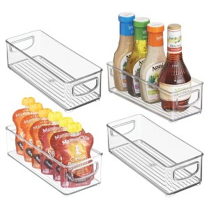 iDesign Plastic Stackable Pantry Bin with Handles - Set of 4 - Clear - 1 of 4