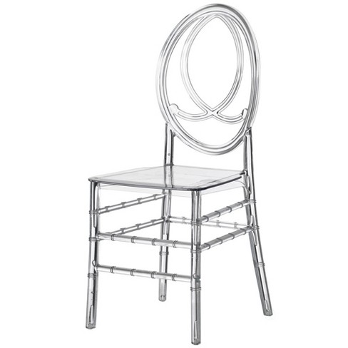 Fabulaxe Modern Acrylic Phoenix Dining Chair, Stackable Transparent ...