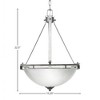 Toltec Lighting Uptowne 3 - Light Pendant in  Aged Silver with 13.5" White Muslin Shade - 2 of 2