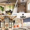 20'' Caged Rustic Farmhouse Ceiling Fan with Lights Remote Control, Reversible DC Motor, 6 Speeds Ceiling Fan Light Fixture for Dining Room Bedroom - 3 of 4