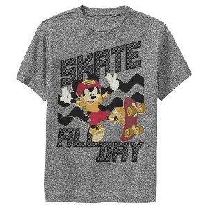 Boy's Disney Mickey Mouse Skate All Day Performance Tee - 1 of 4