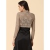 INSPIRE CHIC Women's Elegant Sheer Floral Lace Crop Bolero Shrug - 4 of 4
