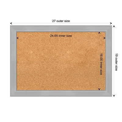Vista Brushed Nickel Framed Natural Cork Bulletin Board