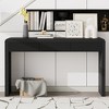 Rustic Console Table with 3 Fluted Drawers, Solid Wood Veneer Entryway Table for Living Room or Hallway - 2 of 4