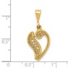 Black Bow Jewelry 14k Yellow Gold, Maci Collection, LG Filigree Script Initial V Pendant - 4 of 4
