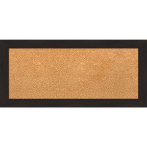 Amanti Art Furniture Espresso Narrow Framed Corkboard, Natural Cork - 1 of 4