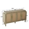 NicBex 59.84 Inch Modern 4-Doors Storage Cabinet with Rattan/Linen Decorative Doors for Living Room and Entryway - 3 of 4