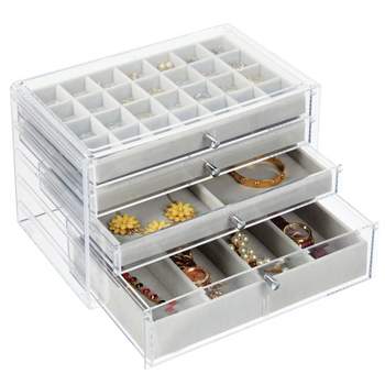 Kitcheniva 5 Pcs Clear Plastic Bead Storage Container Jewelry Box