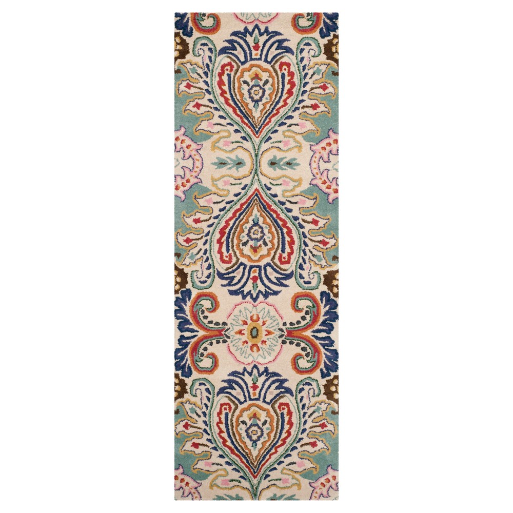 Harvey Runner - Ivory/Blue (2'3inx9') - Safavieh