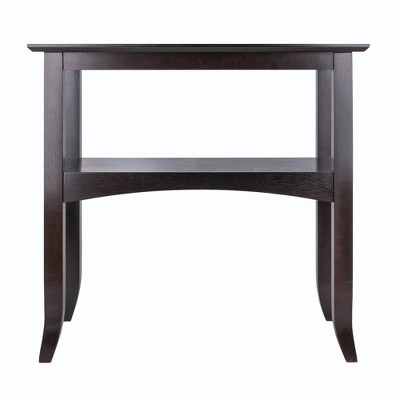 Winsome Camden Console Table - Solid Wood, Coffee Finish, With Lower Shelf