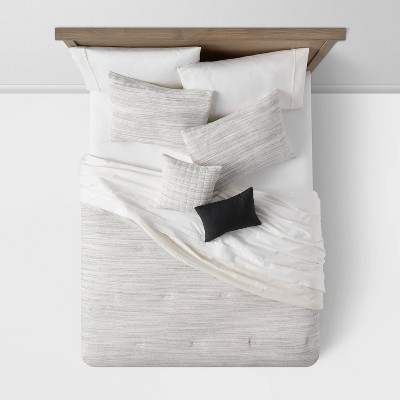 Threshold 5pc King Space-Dyed Waffle Comforter Bedding Set Gray - Threshold™: Includes Decorative Pillows & Shams — фото 3