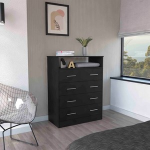 NicBex Modern Dressers with Metal Pulls,Minimalist Style,Wood Dresser for Bedroom,Study,Office,Living Room,Entryway,White/Black/Gray - 1 of 4