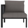 vidaXL Corner Sofa Anthracite Poly rattan, aluminum, polyester Durable - 2 of 4