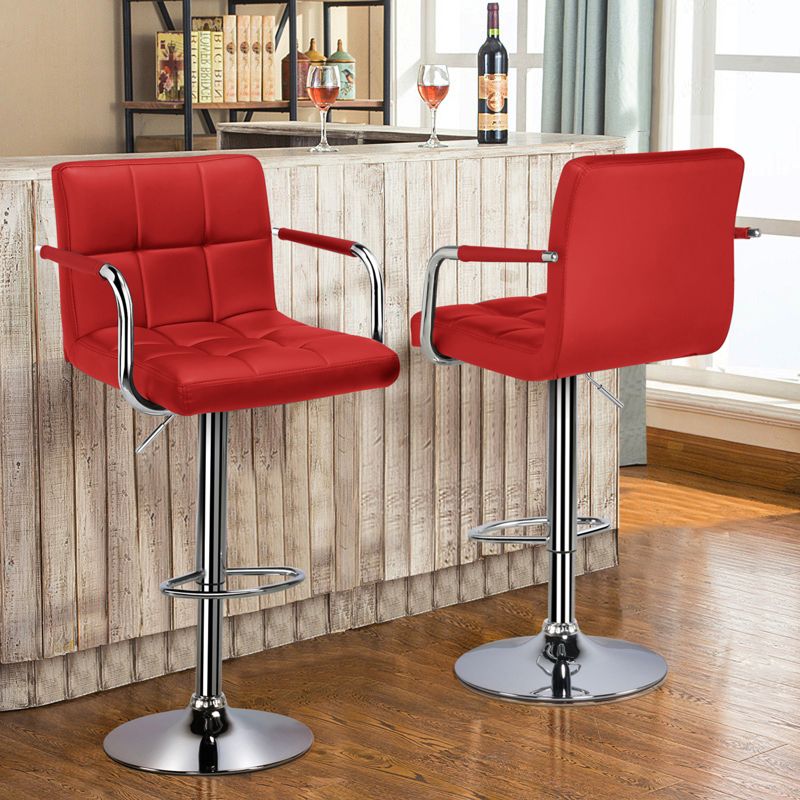 Yaheetech 2PCS Swivel Adjustable Bar Stools with Large Steel Pedestal Base for Bar Counter, 3 of 10
