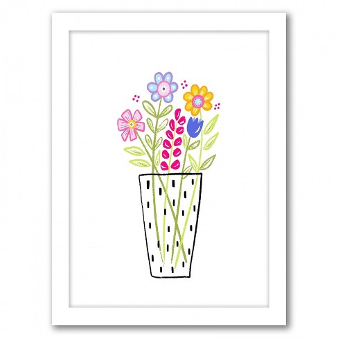 Americanflat Flower Boquet Illust By Lisa Nohren White Frame 24 X36 Target