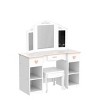 GustoWave Kids Vanity Set with Mirror and Drawer - Girls' Vanity Table and Chair Set with Wood Makeup Playset, Perfect for 3-9 Yr, White - 4 of 4