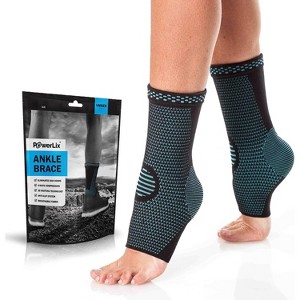 Powerlix Ankle Compression Support Sleeve (Pair) for Injury Recovery ,  Pain - 1 of 4