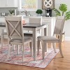 Powell 7pc Benoit Solid Wood Dining Set White: Modern Farmhouse Style, Padded Upholstered Chairs - image 3 of 4