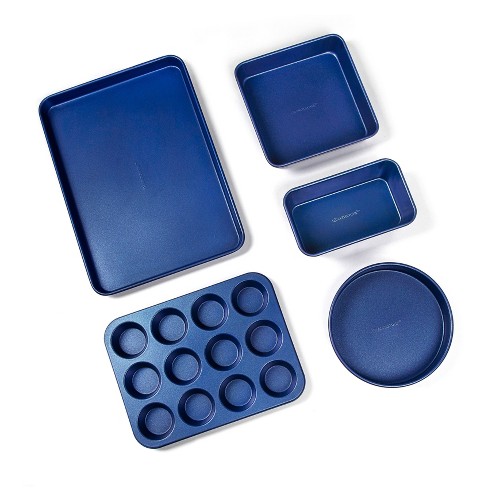 Granitestone 6-Piece Nonstick Stackable Bakeware Set, Blue