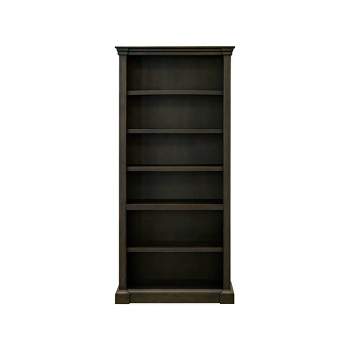 78" Kingston Traditional Wood Open Bookcase Dark Brown - Martin Furniture