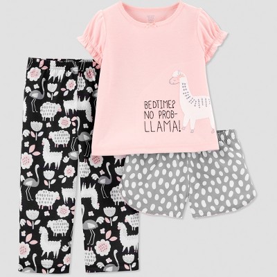 Toddler Girls 3pc Llama Pajama Set Just One You made by carters