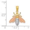 Black Bow Jewelry 14k Two Tone Gold & White Rhodium 2D Bee Pendant, 17mm (5/8 inch) - 4 of 4
