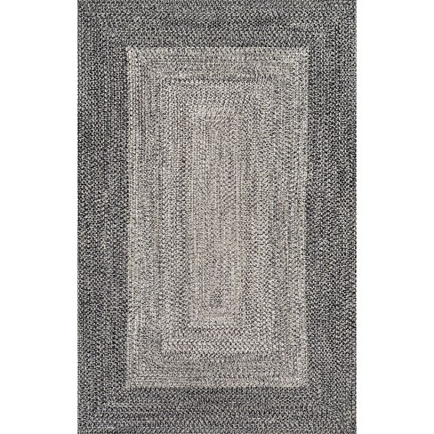 NuLOOM Jayda Braided Gradience Charcoal Indoor/Outdoor Area retailer Rug