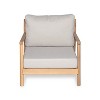 Christopher Knight Home Shane Rustic Patio Acacia Wood Club Chair with Water-Resistant Cushion, Teak /Beige - 4 of 4