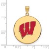 Black Bow Jewelry 14k Yellow Gold Plated Sterling Silver Wisconsin Badgers NCAA Extra Large Pendant - 2 of 3