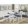 42" Hailey Dual Drop Leaf Dining Table with 4 Splat Back Chairs White/Heather Gray - International Concepts - 2 of 4