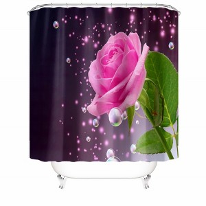 Pink Rose Shower Curtains for Bathroom Waterproof Fabric Bath Curtain Durable Soft Stylish Bathroom Decor 72x72 Inch - 1 of 1
