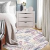 Boho Area Rug, Neutral Black Low Pile Washable Carpet, Non-Slip Non-Shedding Indoor Rug for Living Room, Bedroom, Kitchen, Bathroom - 2 of 4