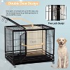 FDW 36/42/48 Inch Dog Crate Heavy Duty Dog Kennel Indoor Outdoor Metal Dog Cage with Removable Pan and Lockable Wheels Pet Playpen for Training - 3 of 4
